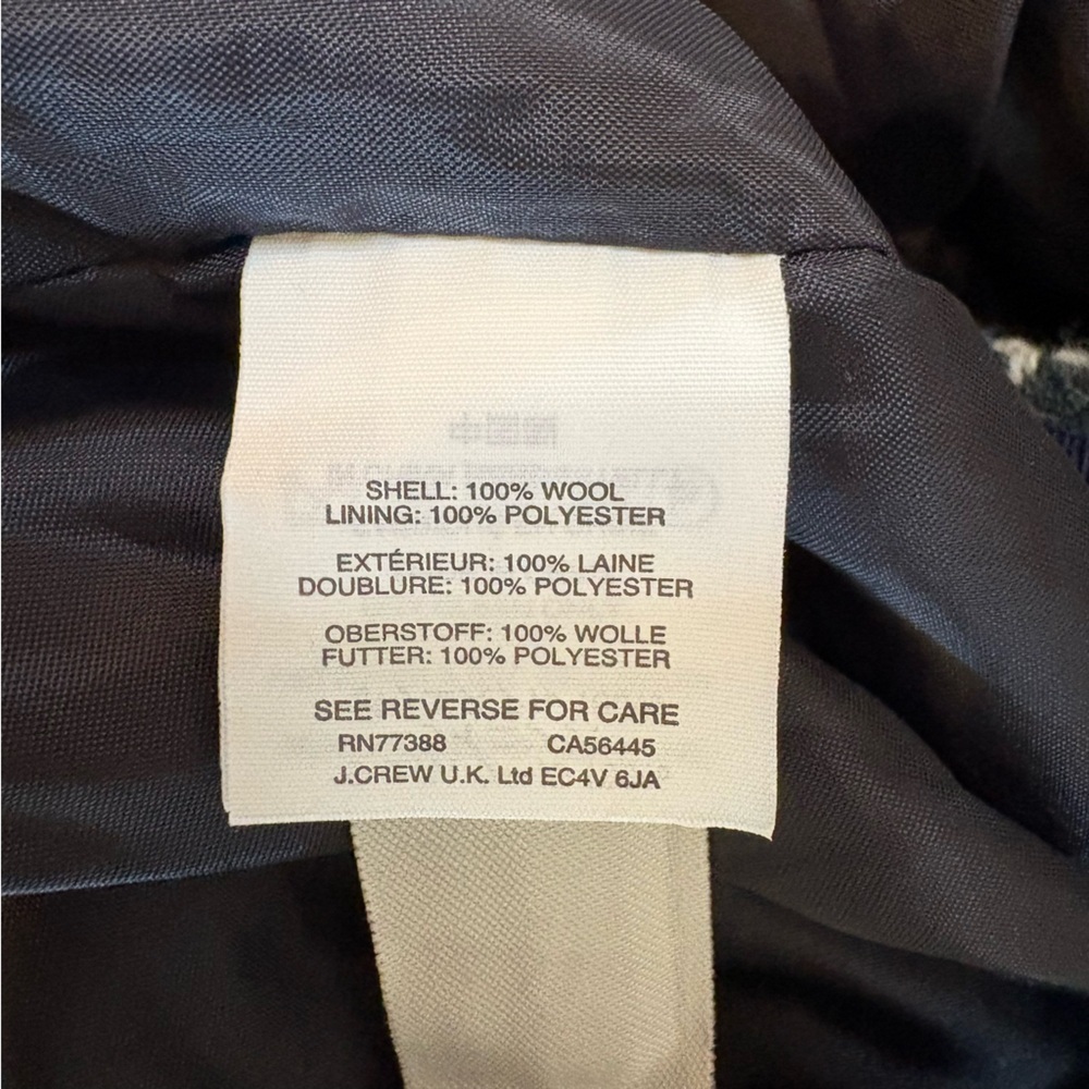 J. Crew Black, Blue, Tan Houndstooth A-Line Skirt Wool Size 2 Ruffle Lined​ - Picture 6 of 9